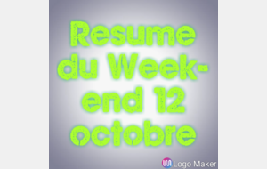 Résumé du week-end 12 octobre